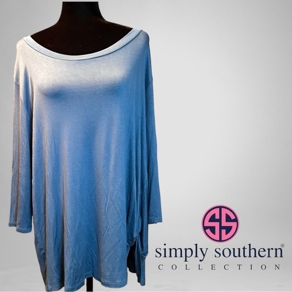 NWT SIMPLY SOUTHERN Blue XXL Tunic - Picture 1 of 9
